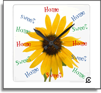Colorful & Cute  Home Sweet Home Wildflower Clock